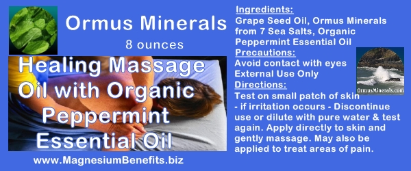 Ormus Minerals Healing Massage Oil with Organic Peppermint Oil