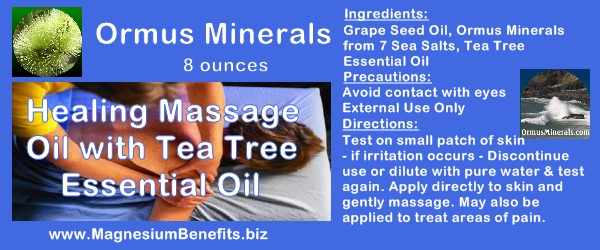 Ormus Minerals Healing Massage Oil with Tea Tree Oil