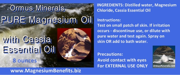 Ormus Minerals PURE Magnesium Oil with Cassia Essential Oil