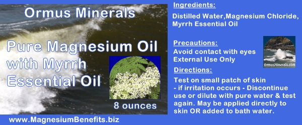 Ormus Minerals PURE Magnesium Oil with Myrrh Essential Oil