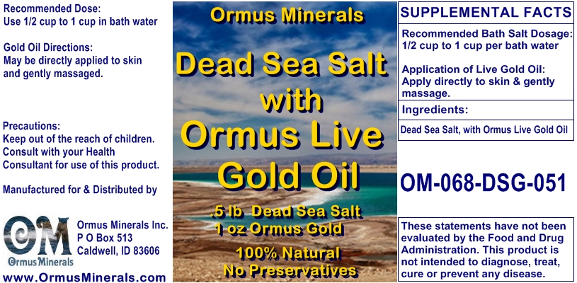 Ormus Minerals Dead Sea Salt & Ormus Gold Oil Bath and Skin Gift Set
